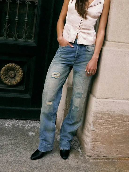 We the Free Stick Around Mid-Rise Straight Curve Jeans - Picture 6 of 8